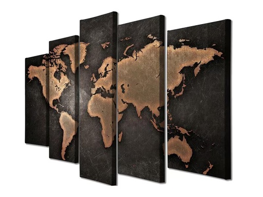 [90325745 1642133] Wallxpert Bild World 5 Teile, 105 x 70 cm