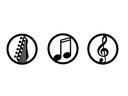 Wallxpert Wanddekoration Just Music 3-teilig, 25 cm