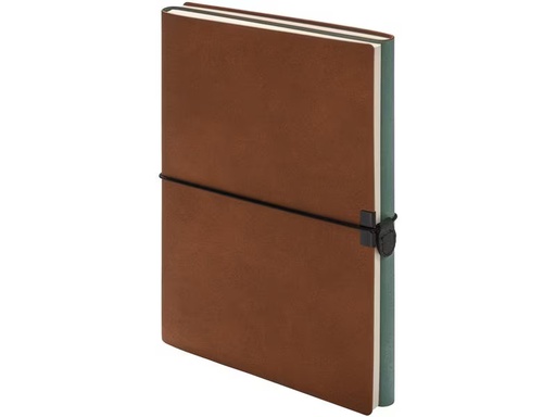 [90326321 1649203] Kolma Notizbuch Smooth 2 in 1, A5, dotted / blanko, Braun / Türkis