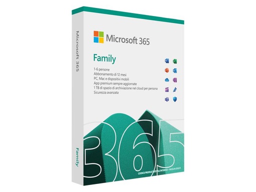 [90326414 1640838] Microsoft 365 Family Box, 6 User, Italienisch