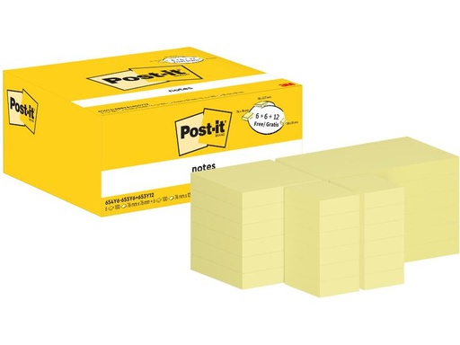 [90326635 1650899] Post-it Notizzettel PEFC Vorteilspaket Gelb, 24 Blöcke