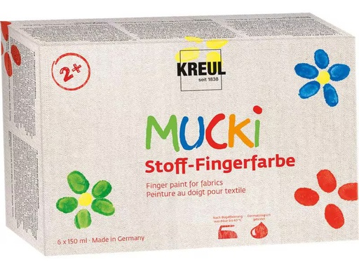 [90326866 1631947] Kreul Fingerfarbe Kreul Mucki 150 ml, 6 Stück