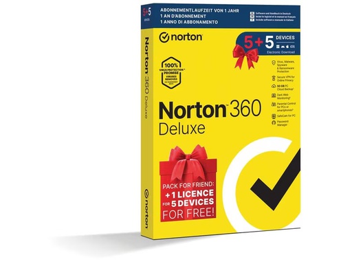 [90327072 1655832] Norton Norton 360 Deluxe Box, 5+5 Device, 1 Jahr