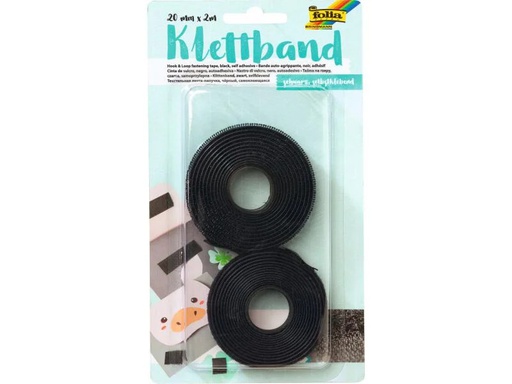 [90052843 1094686] Folia Klettband Selbstklebend Schwarz