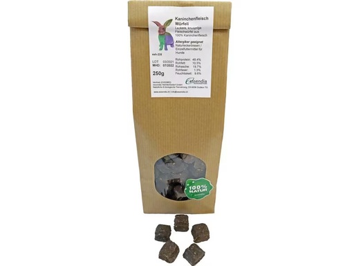 [90327349 1649136] essendia Kausnack Kaninchenfleischwürfeli, 250 g