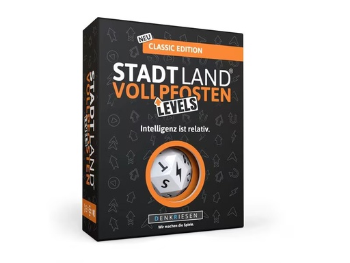 [90327528 1657933] Denkriesen Partyspiel STADT LAND VOLLPFOSTEN – Levels -DE-