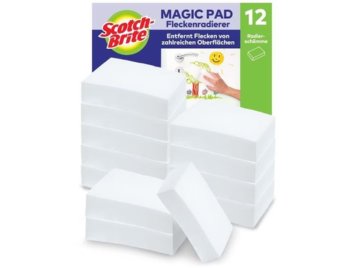 [90327679 1654661] Scotch-Brite Flecken-Radierer 3M Magic Pad Weiss, 12 Stück