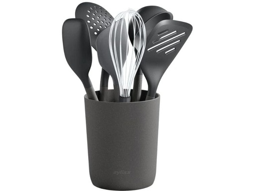 [90327687 1656673] Zyliss Küchenutensilien mit Ständer 7-teilig, Grau/Silber/Schwarz