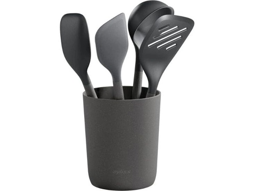 [90327756 1656672] Zyliss Küchenutensilien mit Ständer 5-teilig, Grau/Schwarz