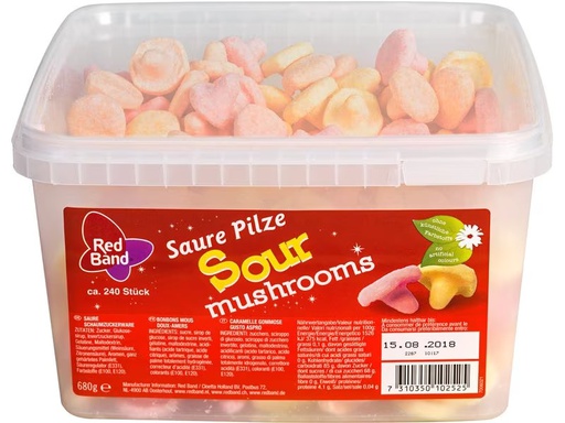 [90327923 1658120] Red Band Kaubonbon Saure Pilze 680 g