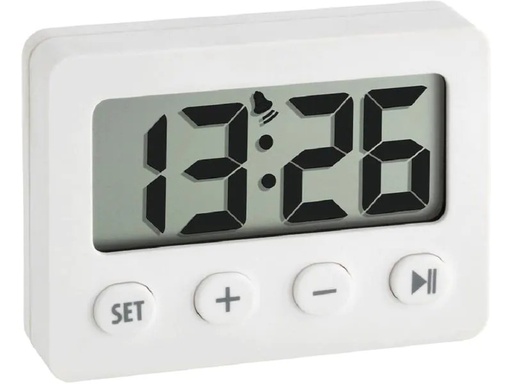 [90052932 1212599] TFA Dostmann Digitalwecker mit griffiger Gummibeschichtung, Weiss