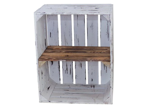 [90052946 1082405] Holz Zollhaus Holzharasse mit Zwischenboden Weiss, geflammt