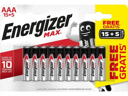 [90052950 957192] Energizer Batterie Max AAA 15+5 Stück