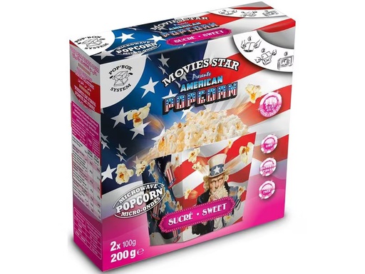 [90328433 1655069] Movies Star Pop Box Mikrowellen Popcorn Zucker 2 x 100 g