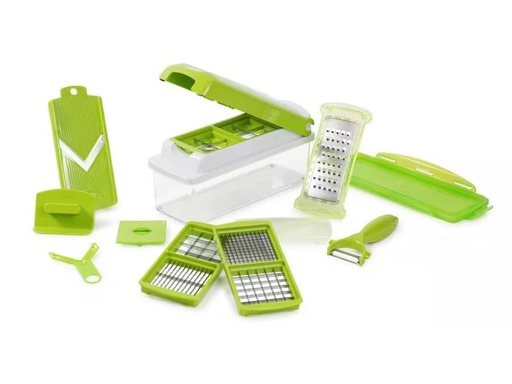 [90328472 1652075] Genius Gemüseschneider Genius Nicer Dicer Plus 13-teilig, Grün