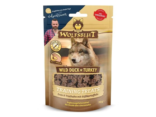 [90328576 1660929] Wolfsblut Snack Training Treats Wild Duck &amp; Turkey, 70g