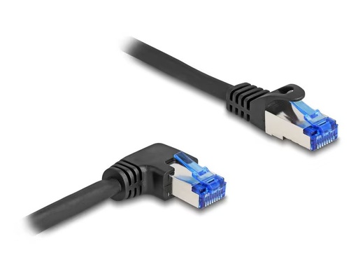 [90328793 1664551] Delock Patchkabel links gewinkelt Cat 6A, S/FTP, 1 m, Schwarz
