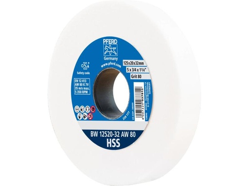 [90329776 1639561] Pferd Schleifbockscheiben HSS Ø 125 x 20 mm Bohrung-Ø 32 mm A80