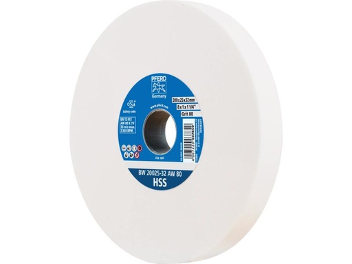 [90329819 1639571] Pferd Schleifbockscheiben HSS Ø 200 x 25 mm Bohrung-Ø 32 mm A80