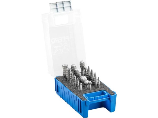 [90329856 1639587] Pferd HSS-Frässtifte-Set 83, 18-tlg. Zahnung 3 Schaft-Ø 6 mm