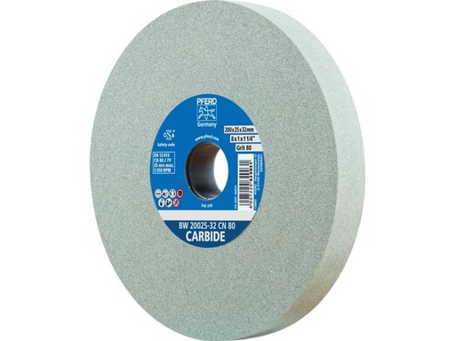 [90329858 1639570] Pferd Schleifbockscheiben Ø 200 x 25 mm Bohrung-Ø 32 mm SiC120