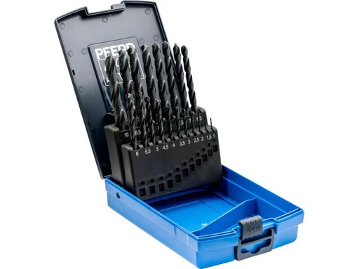 [90329911 1639556] Pferd HSSG-Spiralbohrer-Set 19-tlg. Stahl N DIN 338