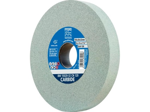 [90329937 1639563] Pferd Schleifbockscheiben Ø 150 x 20 mm Bohrung-Ø 32 mm SiC120