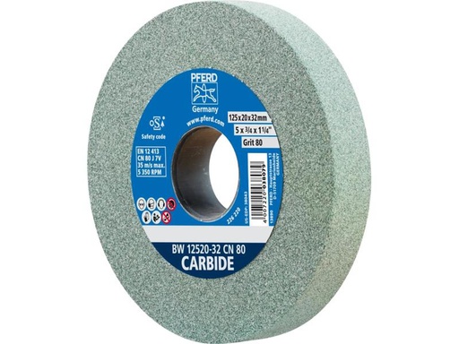 [90329984 1639562] Pferd Schleifbockscheiben Ø 125 x 20 mm Bohrung-Ø 32 mm SiC80