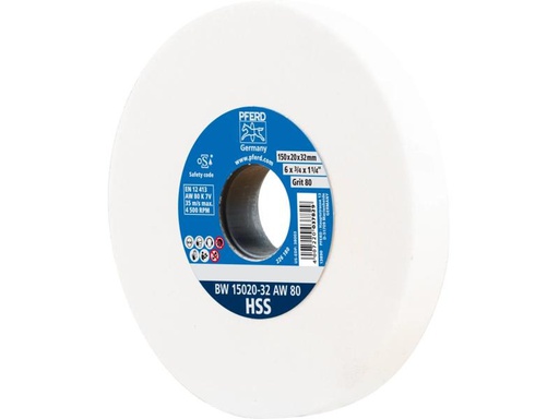 [90329997 1639564] Pferd Schleifbockscheiben HSS Ø 150 x 20 mm Bohrung-Ø 32 mm A80