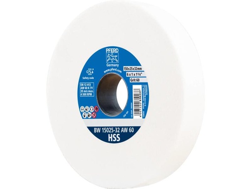 [90330035 1639566] Pferd Schleifbockscheiben HSS Ø 150 x 25 mm Bohrung-Ø 32 mm A60