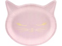Partydeco Einwegteller Cat 22 x 20 cm, 6 Stück, Rosa