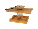 dobar Futterspender mit Acrylglas-Silo, 25 x 18 x 16.5 cm, Holz