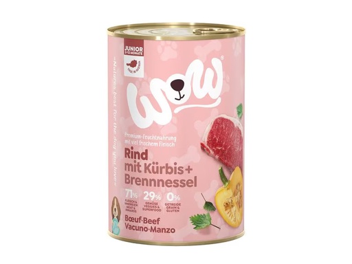 [90331337 1661004] WOW Nassfutter Junior Rind, 400 g