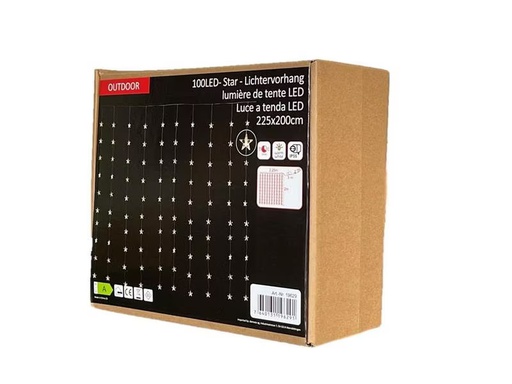 [90331992 1033383] Dameco LED-Lichtervorhang Sterne, 100 LEDs, Outdoor