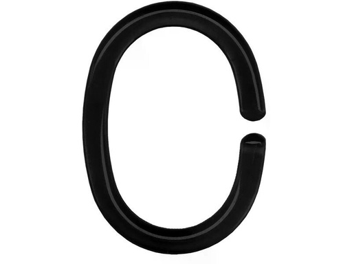 [90332070 1665860] Kleine Wolke Duschvorhanghaken DV-Ringe 12 Stück, 5 cm, Schwarz