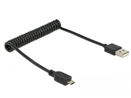 [90053344 240871] Delock USB 2.0-Spiralkabel  USB A - Micro-USB B 0.6 m
