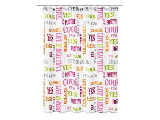 [90332123 1665850] Kleine Wolke Duschvorhang Script 180 x 200 cm, Mehrfarbig