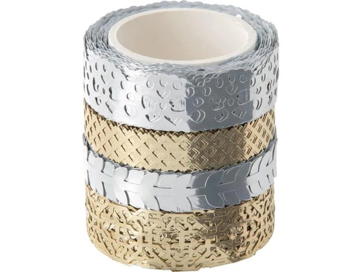[90053420 1007187] Folia Washi Tape Spitzenbordüre, 4 Stück