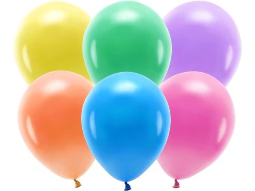 [90332882 1665530] Partydeco Luftballon Uni Eco Pastel 10 Stück, Mehrfarbig, Ø 30 cm