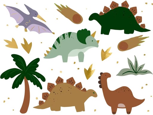 [90332885 1665220] Partydeco Tattoo Set Dinosaurier