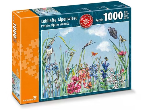 [90332906 1668279] Carta.Media Puzzle Lebhafte Alpenwiese