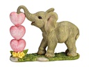 G. Wurm Dekofigur Elefant mit Herz 14 x 11 x 7 cm, Grau