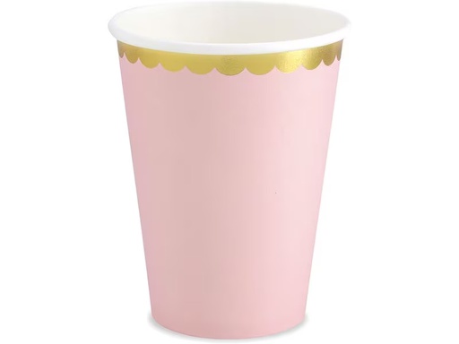 [90332951 1665179] Partydeco Einwegbecher 220 ml, 6 Stück, Rosa