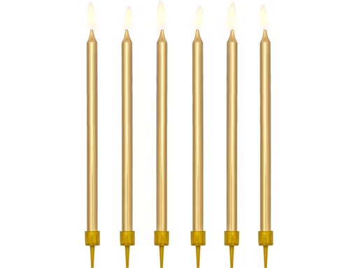 [90332955 1665184] Partydeco Kerze 12.5 cm, 12-teiig, Gold