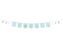 Partydeco Girlande Oh Baby 2.5 m, Blau/Gold