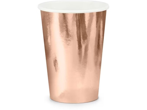 [90333015 1665175] Partydeco Einwegbecher Uni 220 ml, 6 Stück, Rosegold