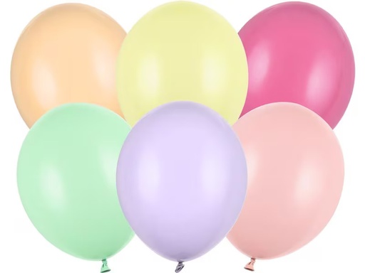 [90333068 1665525] Partydeco Luftballon Uni Strong Pastel 50 Stück, Mehrfarbig, Ø 30 cm