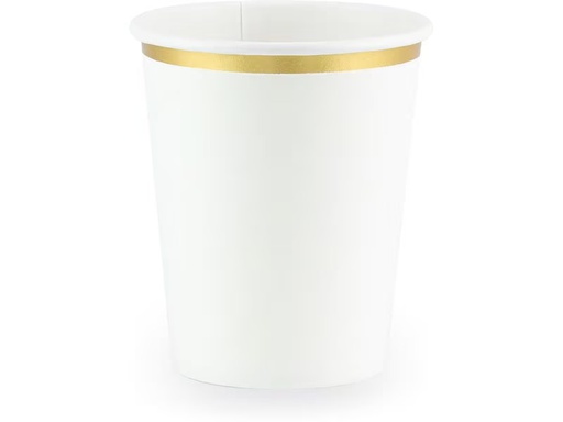 [90333073 1665180] Partydeco Einwegbecher 260 ml, 6 Stück, Weiss