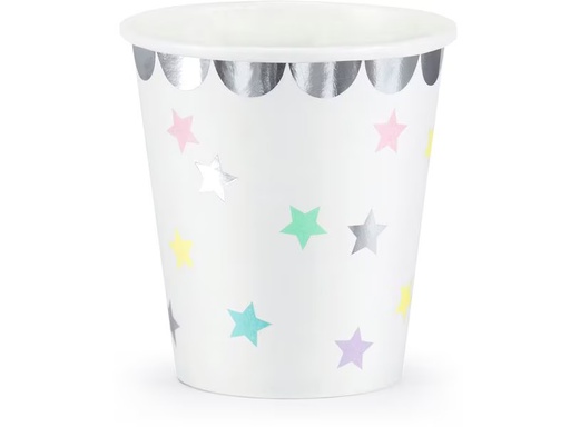 [90333120 1665174] Partydeco Einwegbecher Einorn/Sterne 6 Stück