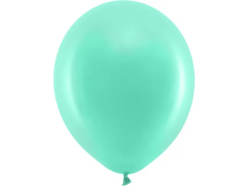 [90333136 1665549] Partydeco Luftballon Uni Rainbow Pastel 10 Stück, Mint, Ø 30 cm